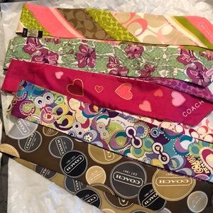 Coach Colorful Fabric Ponytail Scarves Lot of 5